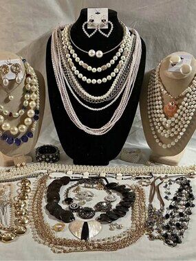 💎Curated Faux Pearl Jewelry Collection | Vintage Glam Statement Necklaces & Set
